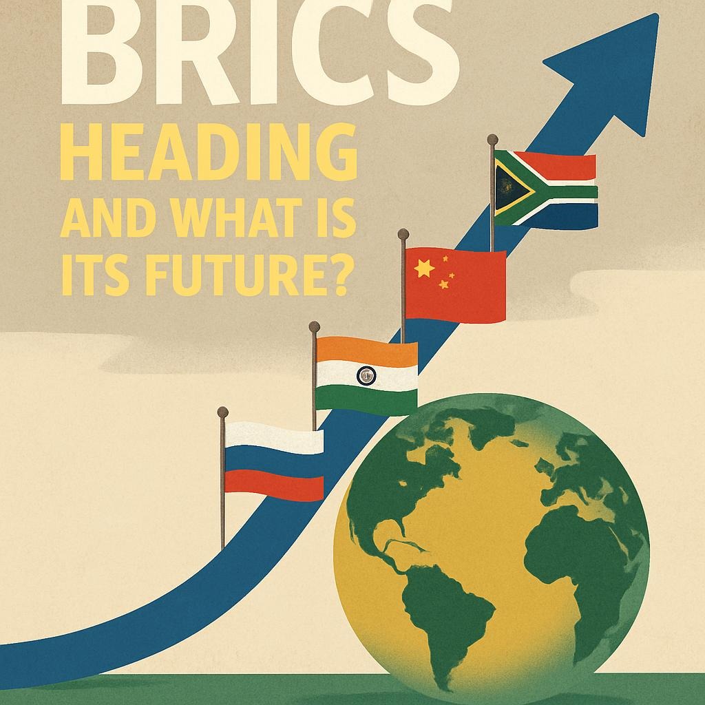 AI-generated image showing the flags of some BRICS countries.