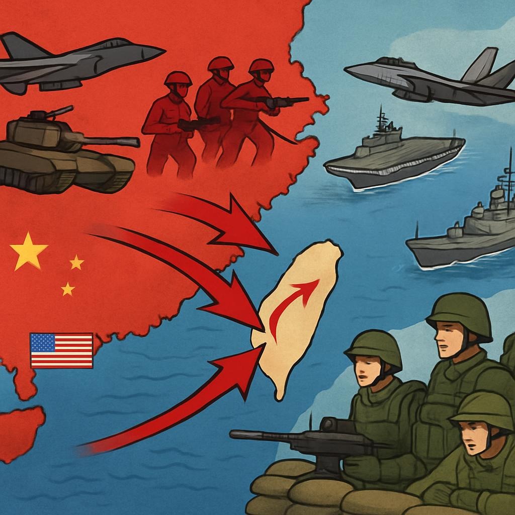 The possibility of China invading Taiwan, possible scenarios, Western reactions, US plans, and the risk of a Sino-US war.