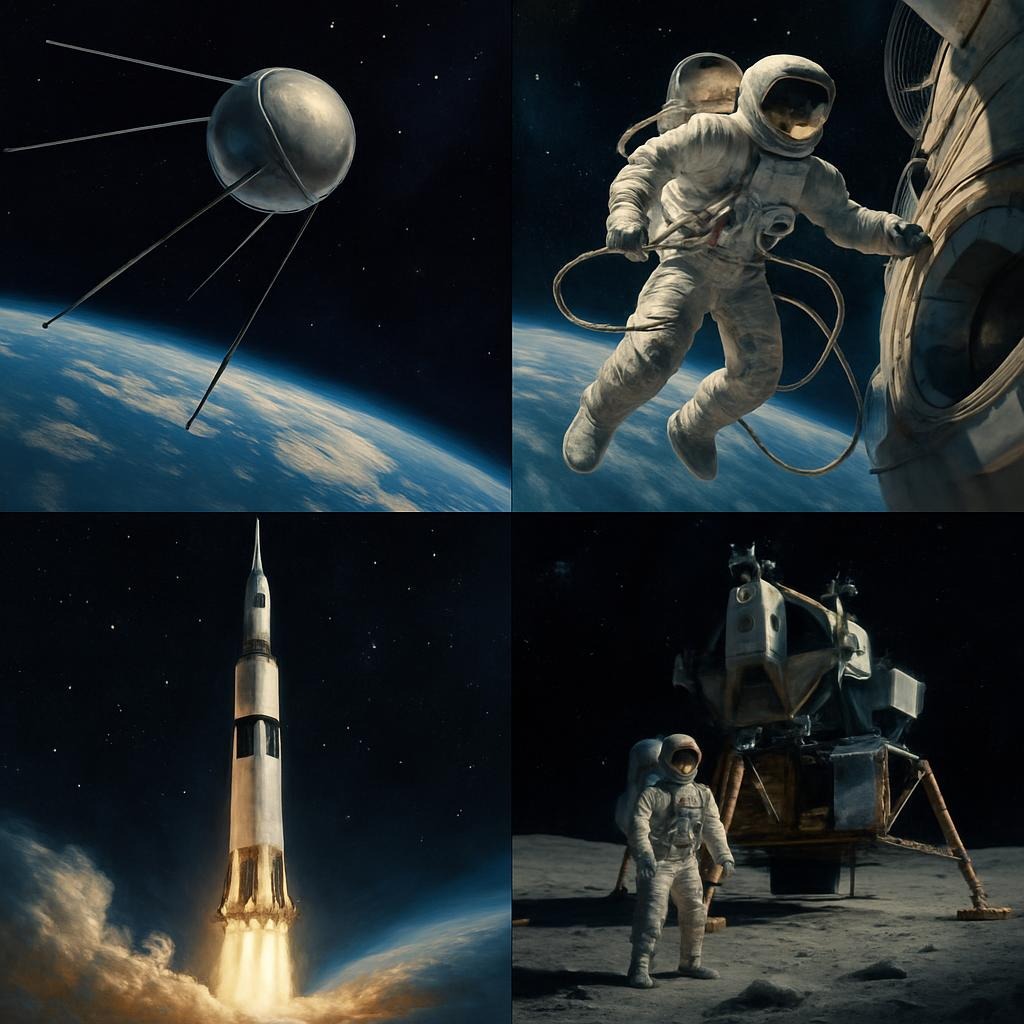 Human achievements in space